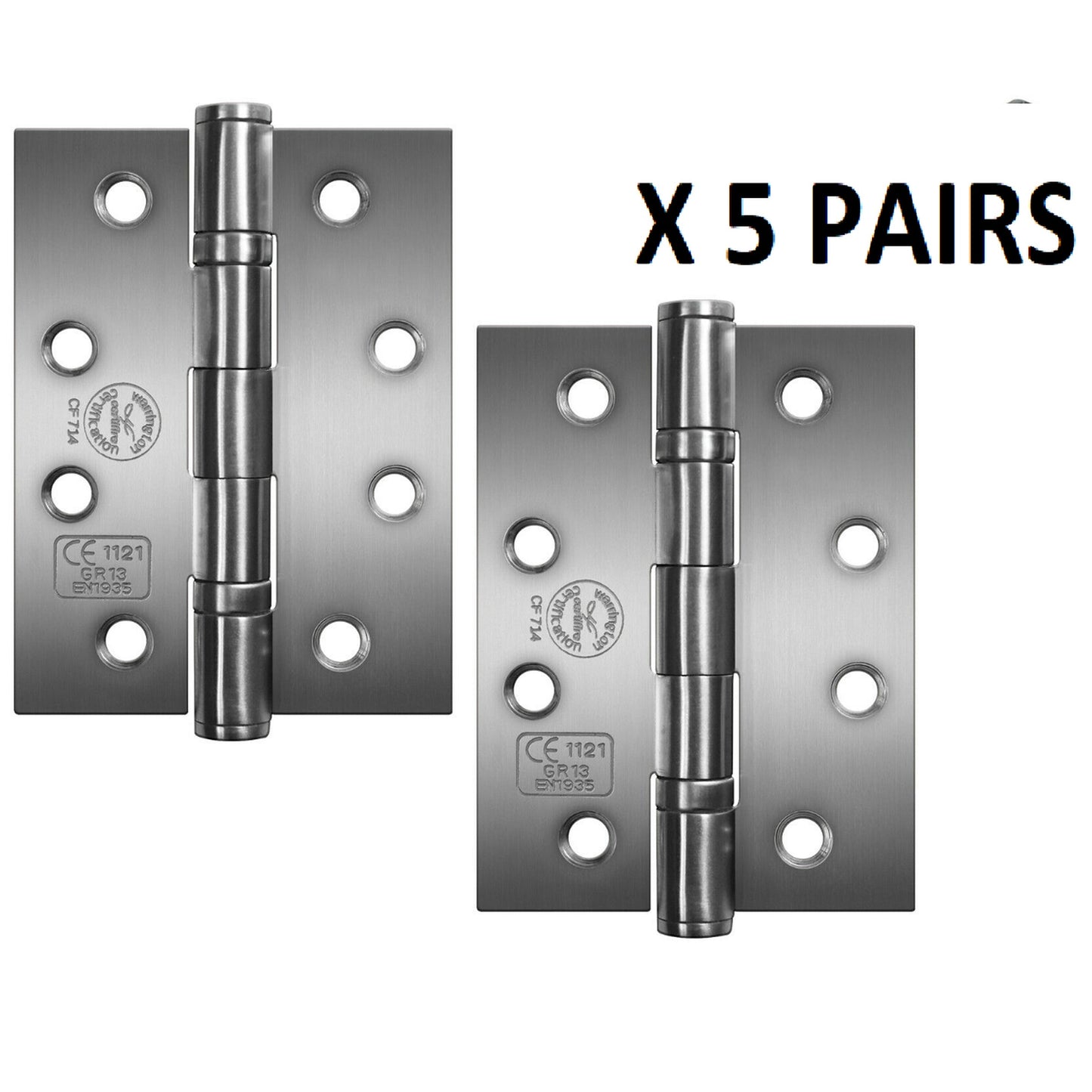 Marketplace JPG companion for Perry Satin 100mm Stainless Steel Fire Door Hinges - Grade 11 CE Marked - 2.0mm