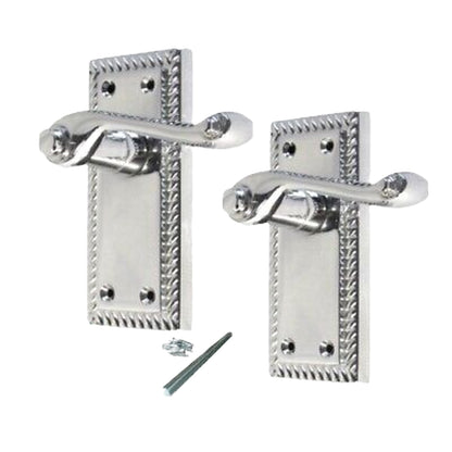 Marketplace JPG companion for Multipack Door Handles Georgian Lever Latch Roped Edge Chrome 1/4/6 Pairs - 8mm