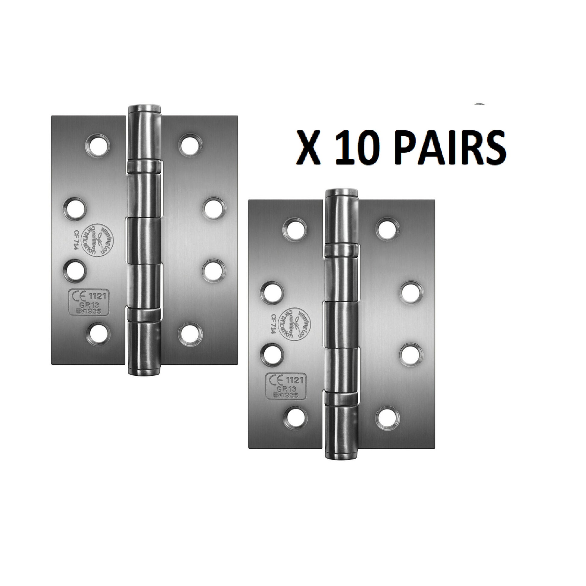 Marketplace JPG companion for Perry Satin 100mm Stainless Steel Ball Bearing Fire Door Hinges - Grade 13 CE Marked - 4"
