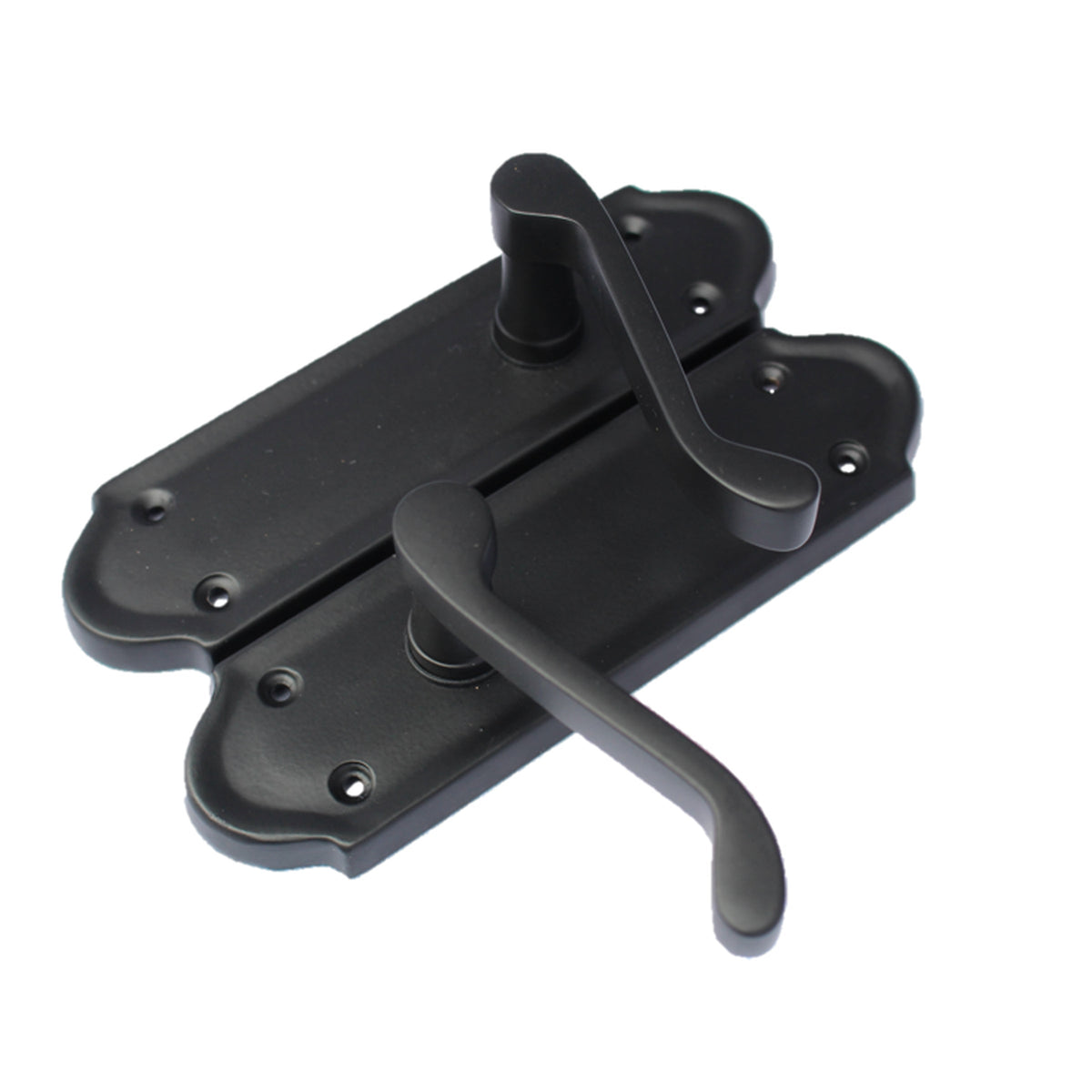 Marketplace JPG companion for Multipack Door Handles Ashford Matt Black Latch Scroll Lever 1/4/6 Pairs - 168mm X 47mm
