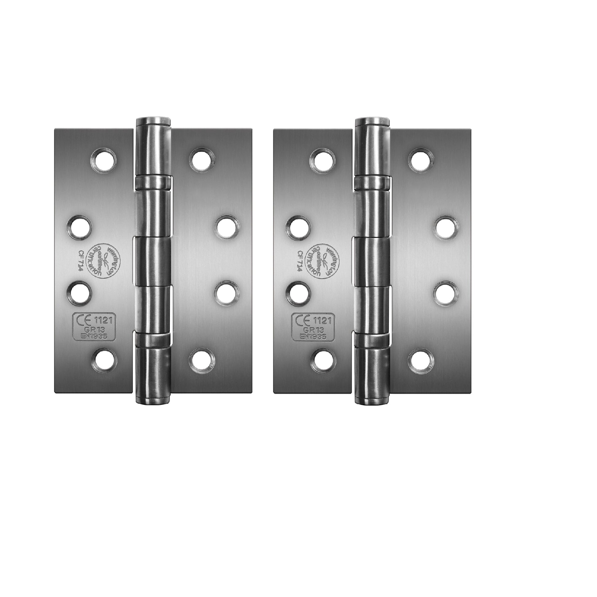 Marketplace JPG companion for Perry Satin 100mm Stainless Steel Ball Bearing Fire Door Hinges - Grade 13 CE Marked - 4"