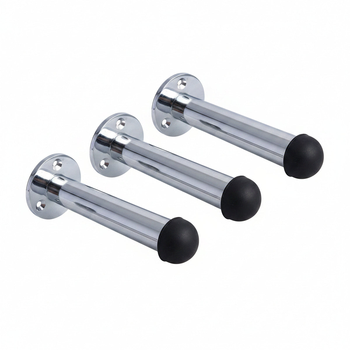 Marketplace JPG companion for Door Stop Polished Chrome Straight Long Wall Mount Skirting Board Rubber Stop - 76mm