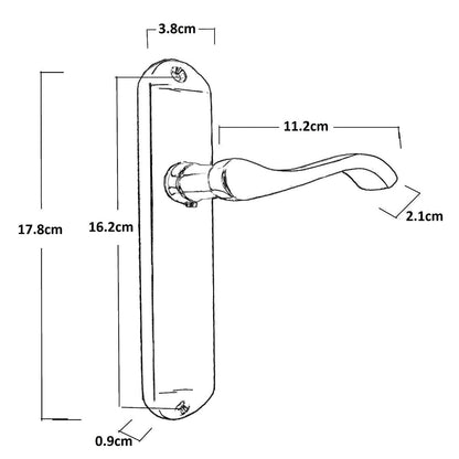 Cadenza Door Handles on Backplate Matt Black Scroll Tubular Latch Set