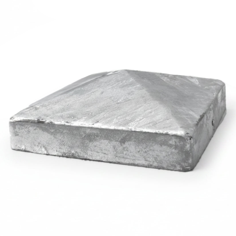 Pyramid Square Galvanised/Black Metal Fence Post Caps 3" 75mm/4" 100mm Post Top