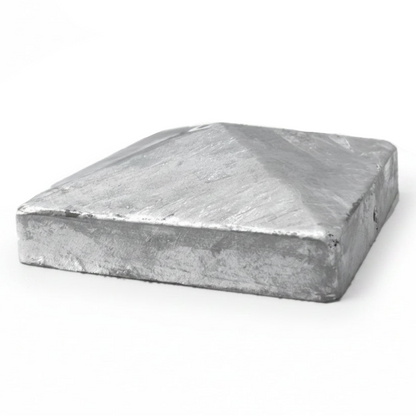Pyramid Square Galvanised/Black Metal Fence Post Caps 3" 75mm/4" 100mm Post Top