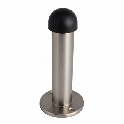 Door Stop Satin Straight Long Wall Mount Skirting Board Rubber Stop - 76mm