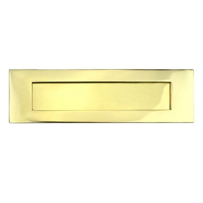 Letter Plate 10" x 3" Sprung Flap Doors Chrome Brass Satin - 217mm