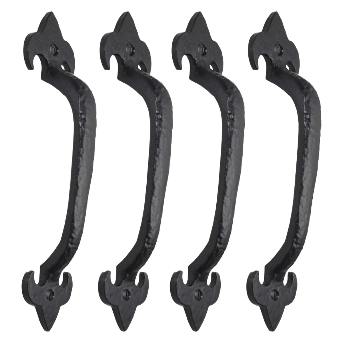 Marketplace JPG companion for Cast Iron Black Antique Pull Handles Fleur De Lys 4" 5" 6" 7" Door Gate Shed with Fixings
