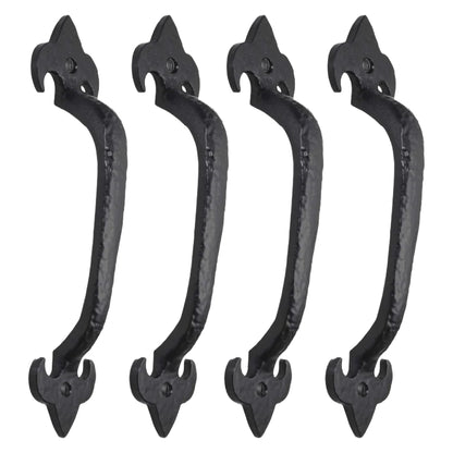 Marketplace JPG companion for Cast Iron Black Antique Pull Handles Fleur De Lys 4" 5" 6" 7" Door Gate Shed with Fixings