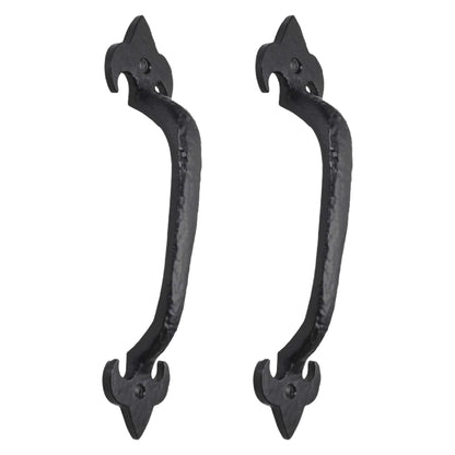 Marketplace JPG companion for Cast Iron Black Antique Pull Handles Fleur De Lys 4" 5" 6" 7" Door Gate Shed with Fixings
