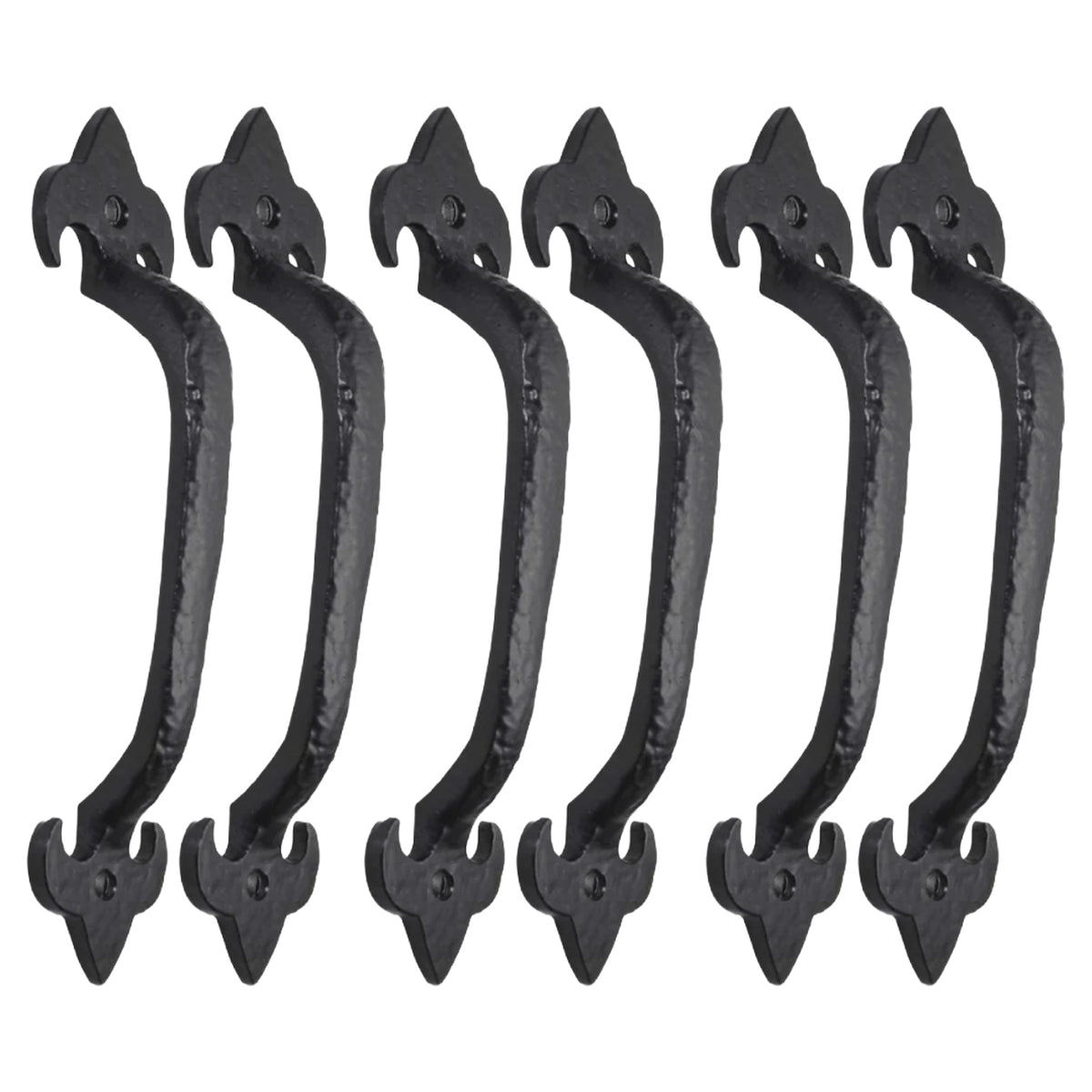 Marketplace JPG companion for Cast Iron Black Antique Pull Handles Fleur De Lys 4" 5" 6" 7" Door Gate Shed with Fixings