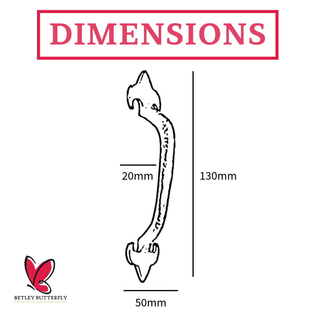 Cast Iron Black Antique Pull Handles Fleur De Lys 5" 6" 7" Door Gate Shed with Fixings