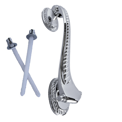 Heurtoir de porte traditionnel chromé style médecin géorgien, 15 cm, volute