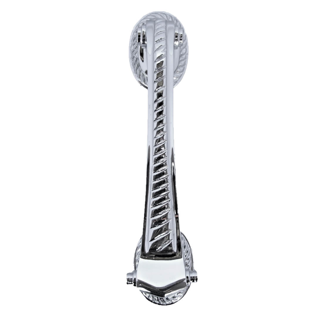 Heurtoir de porte traditionnel chromé style médecin géorgien, 15 cm, volute