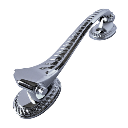 Heurtoir de porte traditionnel chromé style médecin géorgien, 15 cm, volute