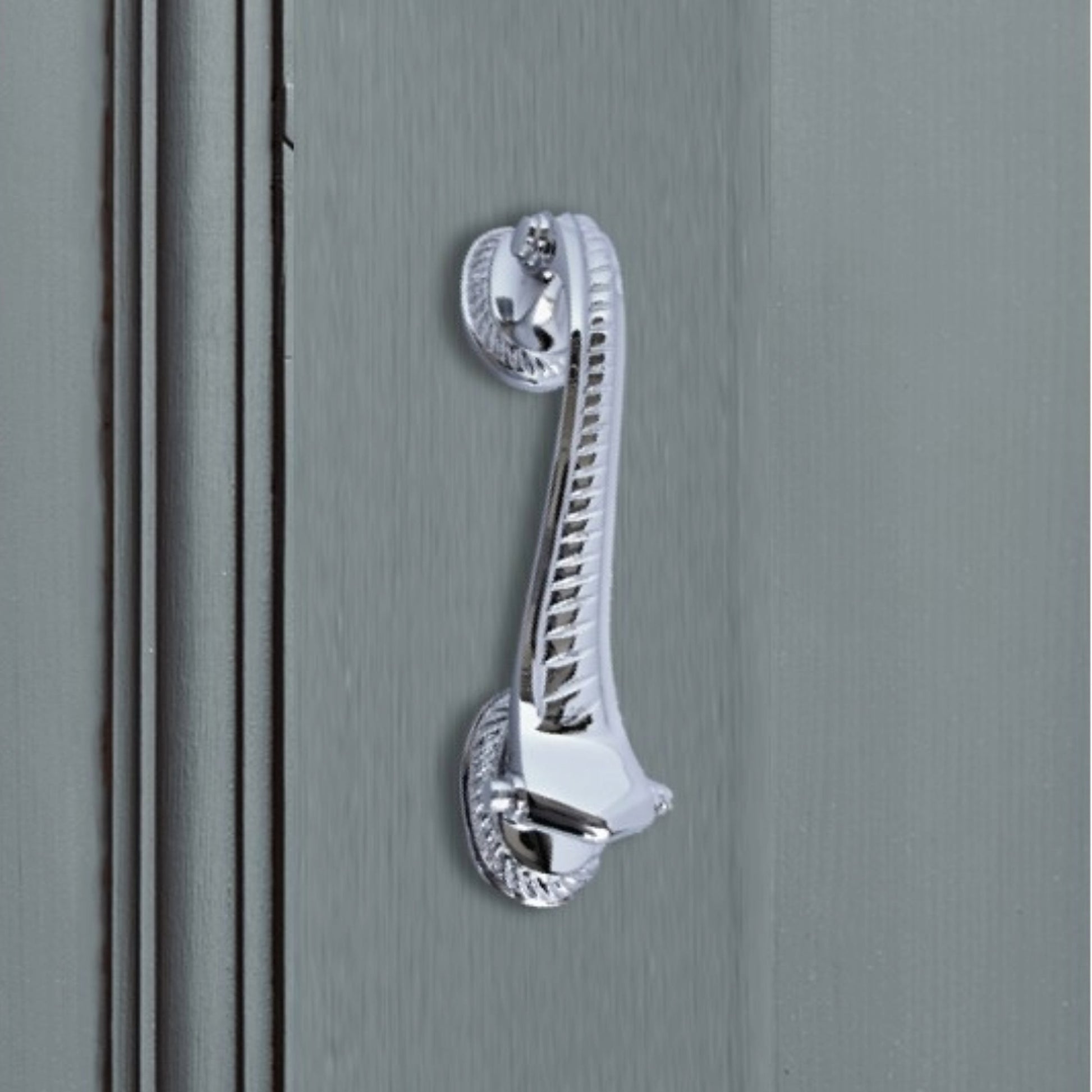 Marketplace JPG companion for Traditional Chrome Georgian Doctor Door Knocker 6" Scroll - 75mm