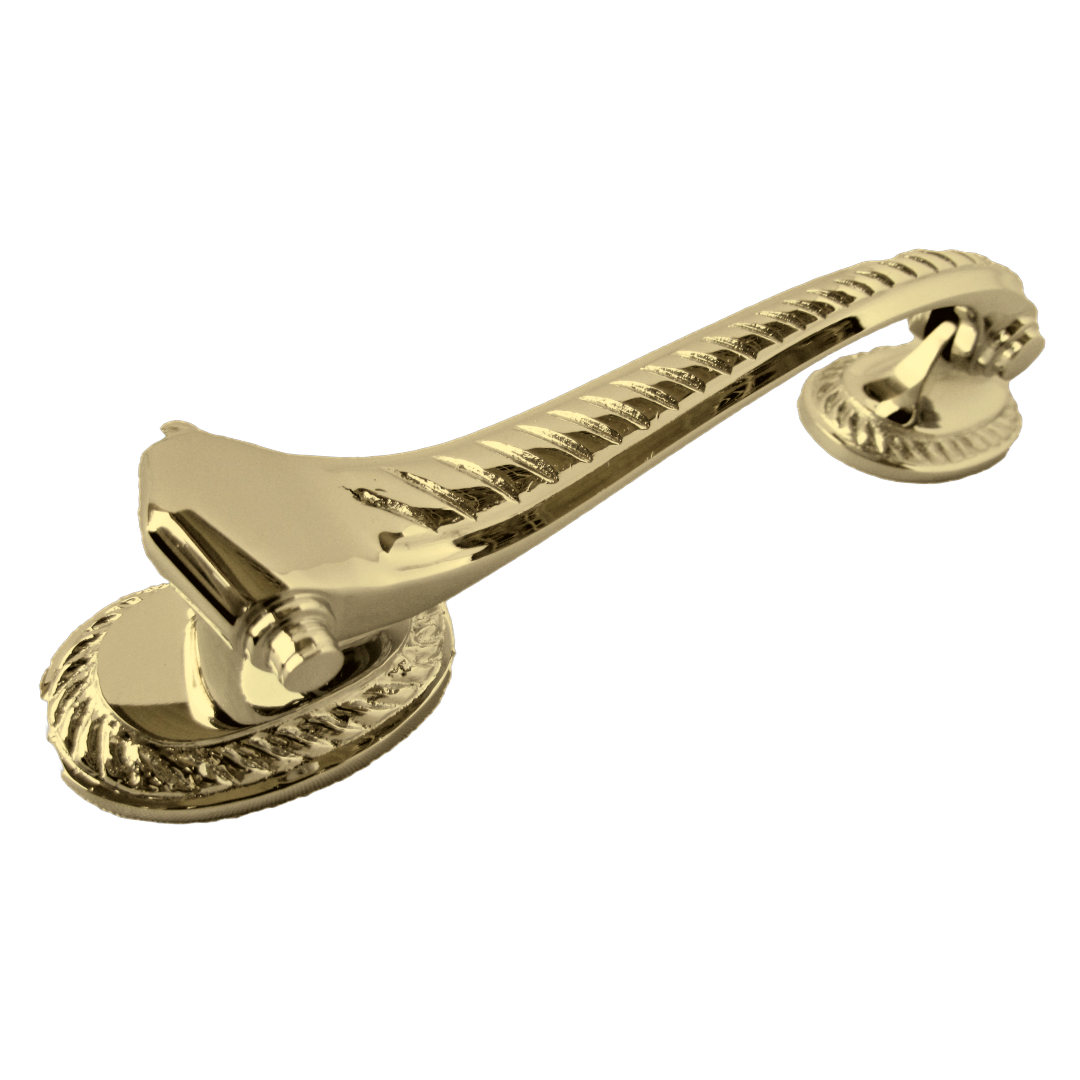 Traditional Brass Georgian Doctor Door Knocker 6" Scroll