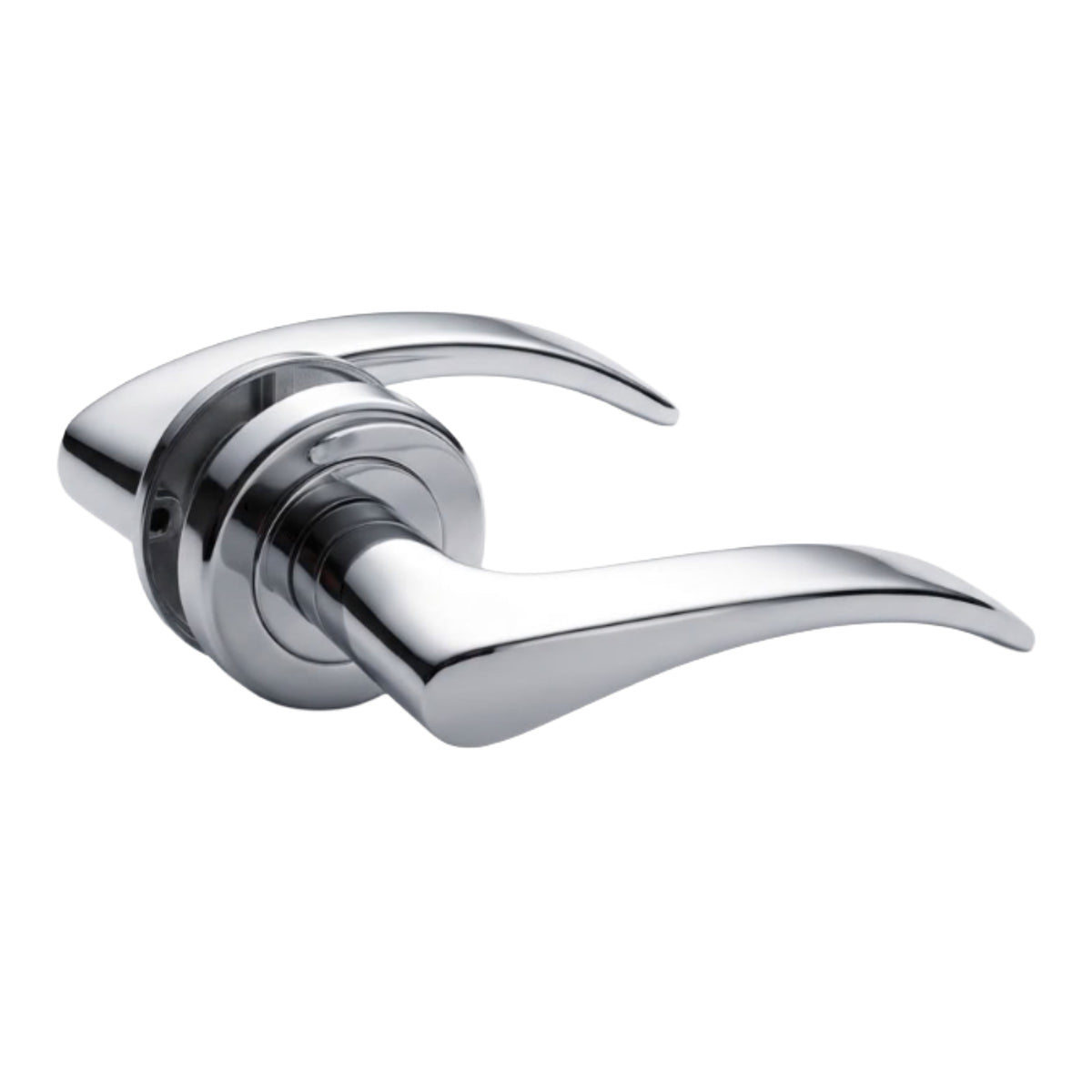 Premium Heavy Solid Brass Door Handles - Polished Chrome Finish (Pair with Fixings)