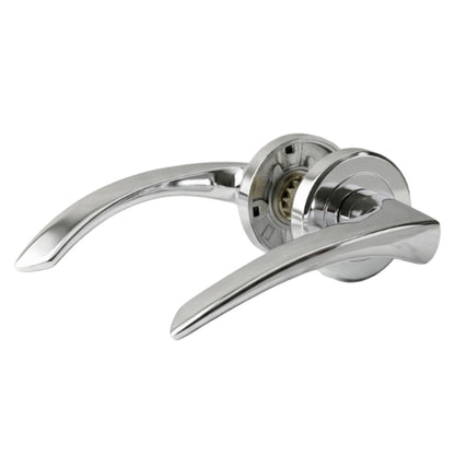 Premium Heavy Solid Brass Door Handles - Polished Chrome Finish (Pair with Fixings)