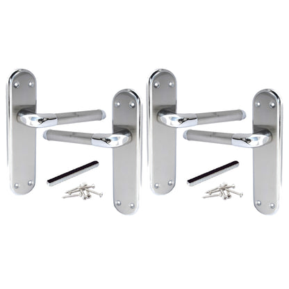 Marina Door Handle Two Tone Latch Lever - Chrome and Satin