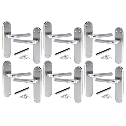Marina Door Handle Two Tone Latch Lever - Chrome and Satin