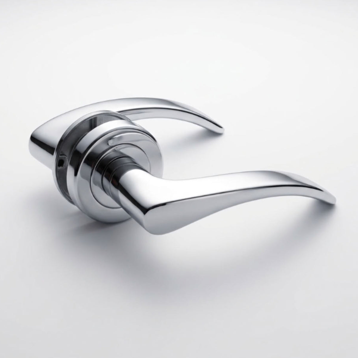 Premium Heavy Solid Brass Door Handles - Polished Chrome Finish (Pair with Fixings)
