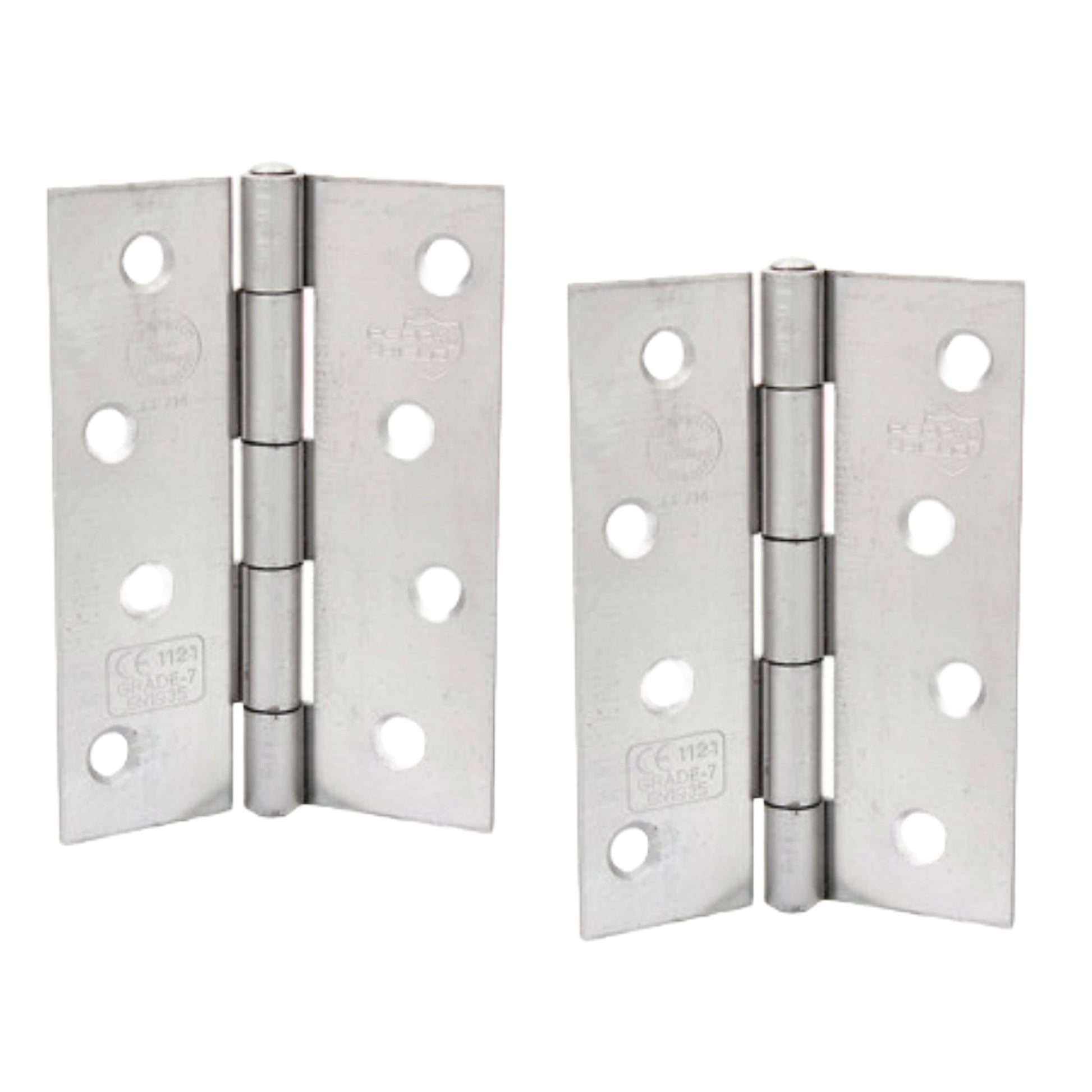 Marketplace JPG companion for Perry Shield Grade CE7 Satin Chrome 4" Certifire Fire Door Butt Hinge with Spun Pin - FD60 (No Screws) - 100mm