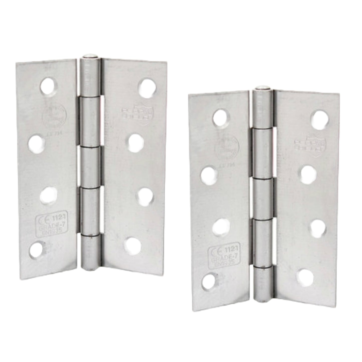 Marketplace JPG companion for Perry Shield Grade CE7 Satin Chrome 4" Certifire Fire Door Butt Hinge with Spun Pin - FD60 (No Screws) - 100mm