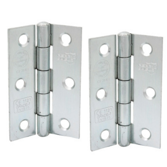 Perry Shield Grade CE7 ZINC 3" Certifire Fire Door Butt Hinge with Spun Pin - FD60 (NO SCREWS)