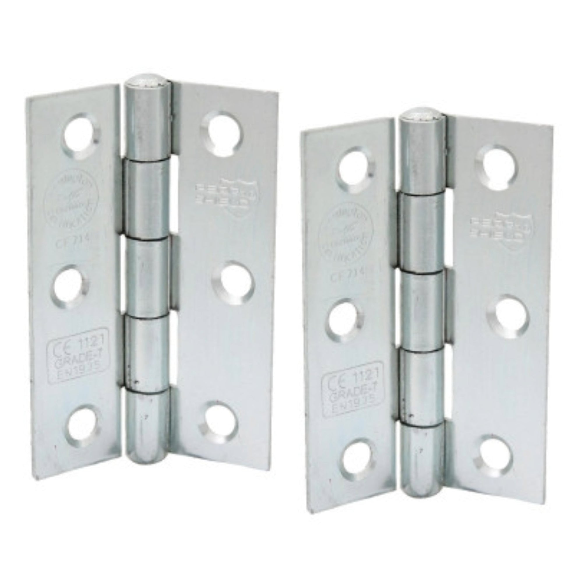 Marketplace JPG companion for Perry Shield Grade CE7 Zinc 3" Certifire Fire Door Butt Hinge with Spun Pin - FD60 (No Screws) - 75mm