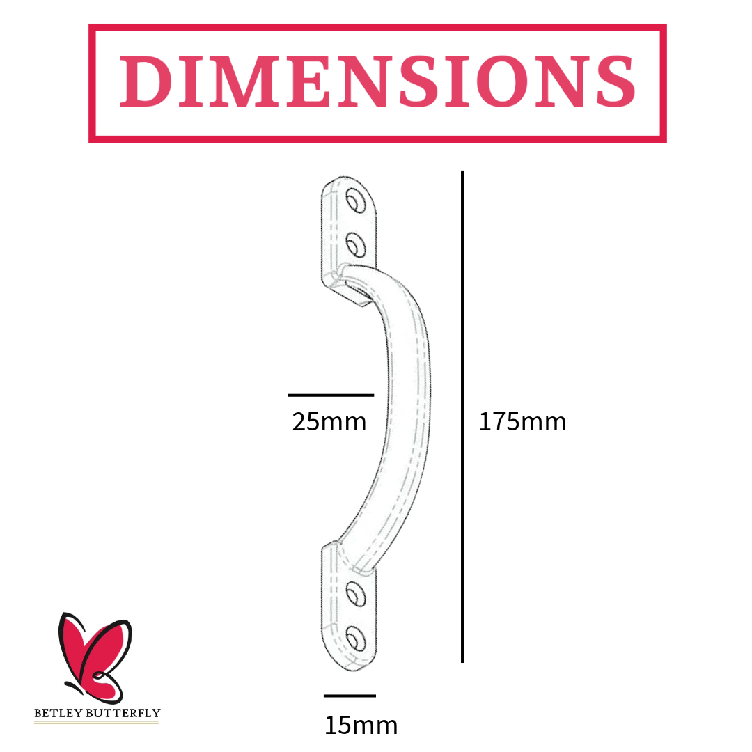 Cast Iron Hot Bed Door Handles 6" 7" Black Pull Handle Gates Doors Sheds with Fixings