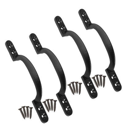 Marketplace JPG companion for Cast Iron Hot Bed Door Handles 6" 7" Black Pull Handle Gates Doors Sheds with Fixings