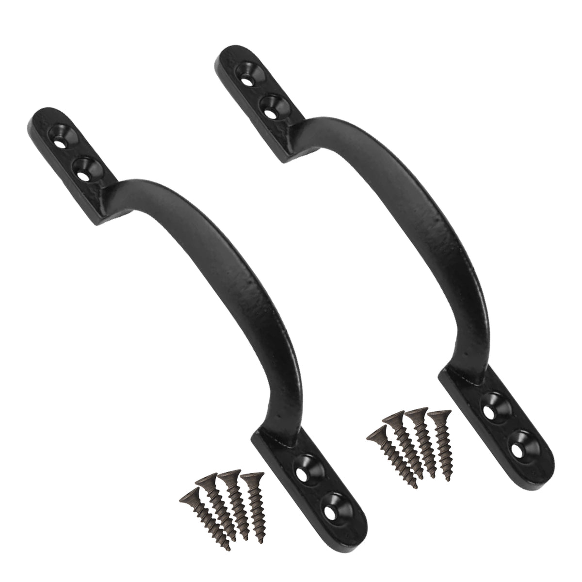 Marketplace JPG companion for Cast Iron Hot Bed Door Handles 6" 7" Black Pull Handle Gates Doors Sheds with Fixings