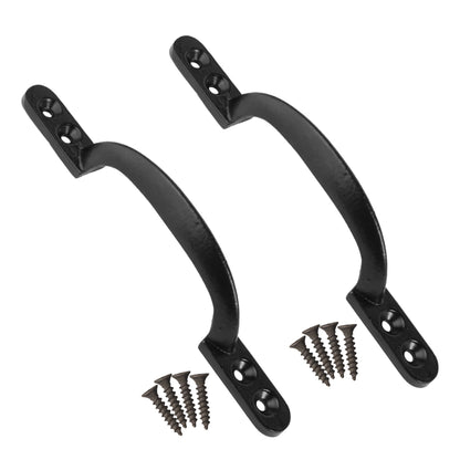 Marketplace JPG companion for Cast Iron Hot Bed Door Handles 6" 7" Black Pull Handle Gates Doors Sheds with Fixings