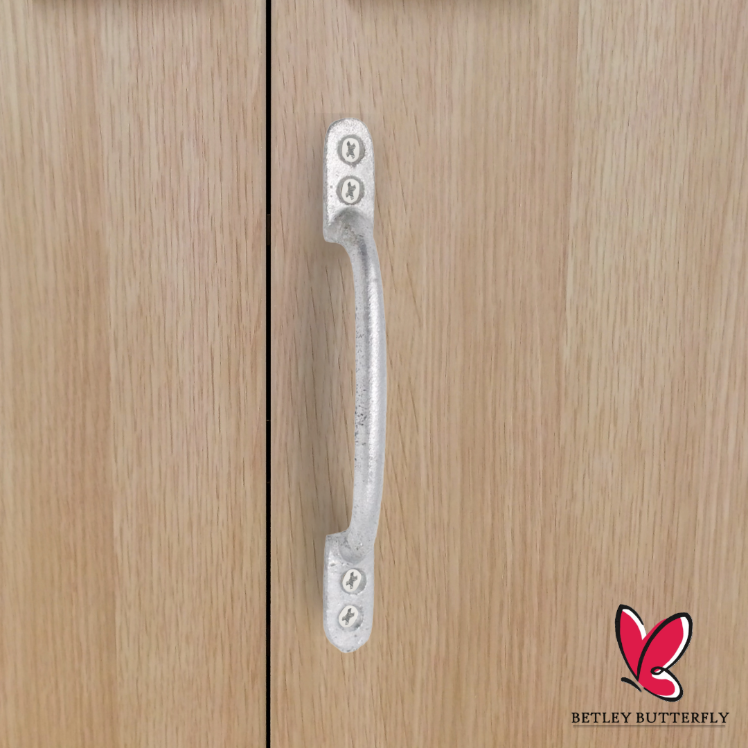 Cast Iron Hot Bed Door Handles 6" 7" Galvanised Pull Handle Gates Doors Sheds with Fixings
