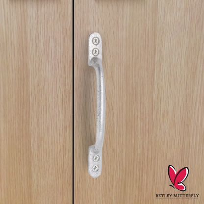 Cast Iron Hot Bed Door Handles 6" 7" Galvanised Pull Handle Gates Doors Sheds with Fixings