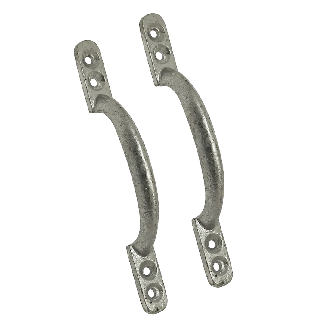 Cast Iron Hot Bed Door Handles 6" 7" Galvanised Pull Handle Gates Doors Sheds with Fixings