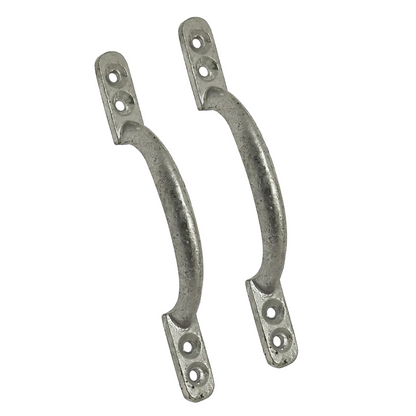 Cast Iron Hot Bed Door Handles 6" 7" Galvanised Pull Handle Gates Doors Sheds with Fixings