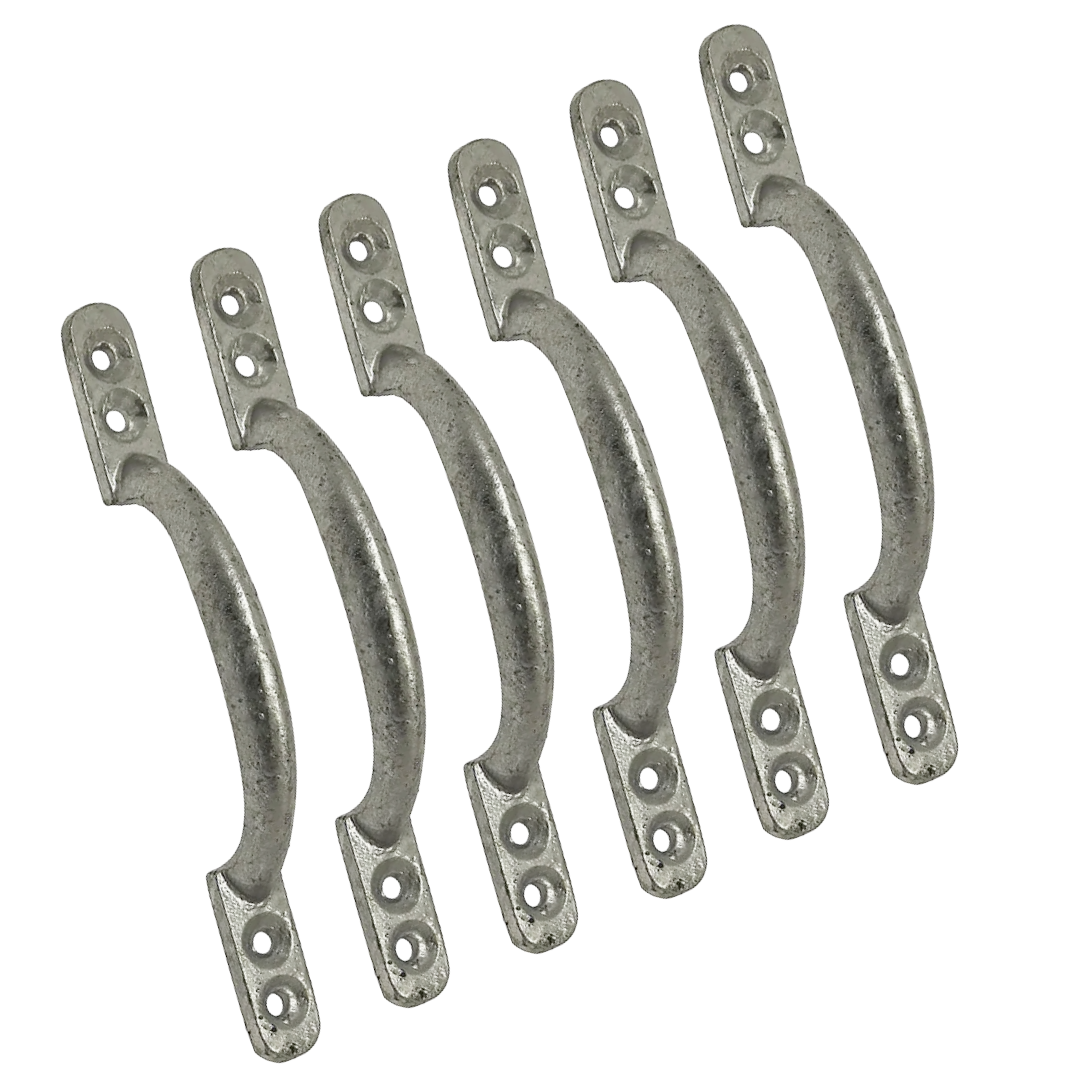 Cast Iron Hot Bed Door Handles 6" 7" Galvanised Pull Handle Gates Doors Sheds with Fixings