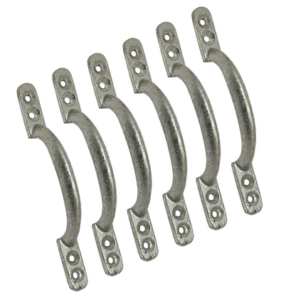 Cast Iron Hot Bed Door Handles 6" 7" Galvanised Pull Handle Gates Doors Sheds with Fixings