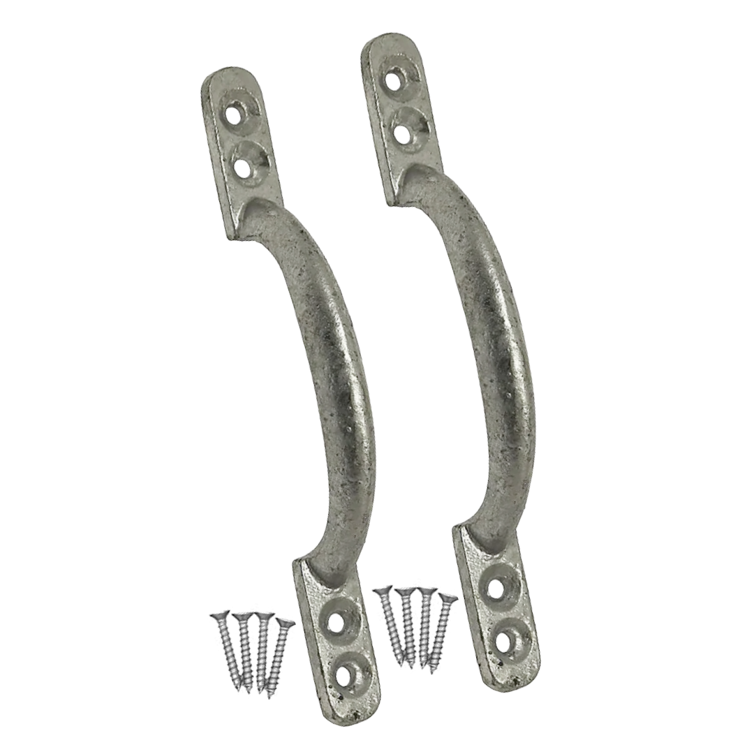 Cast Iron Hot Bed Door Handles 6" 7" Galvanised Pull Handle Gates Doors Sheds with Fixings