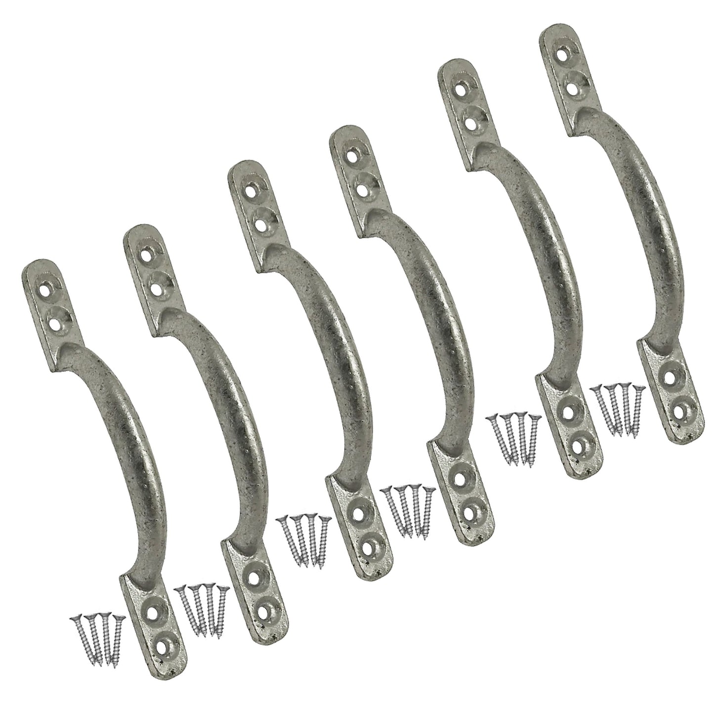 Marketplace JPG companion for Cast Iron Hot Bed Door Handles 6" 7" Galvanised Pull Handle Gates Doors Sheds with Fixings - 150mm