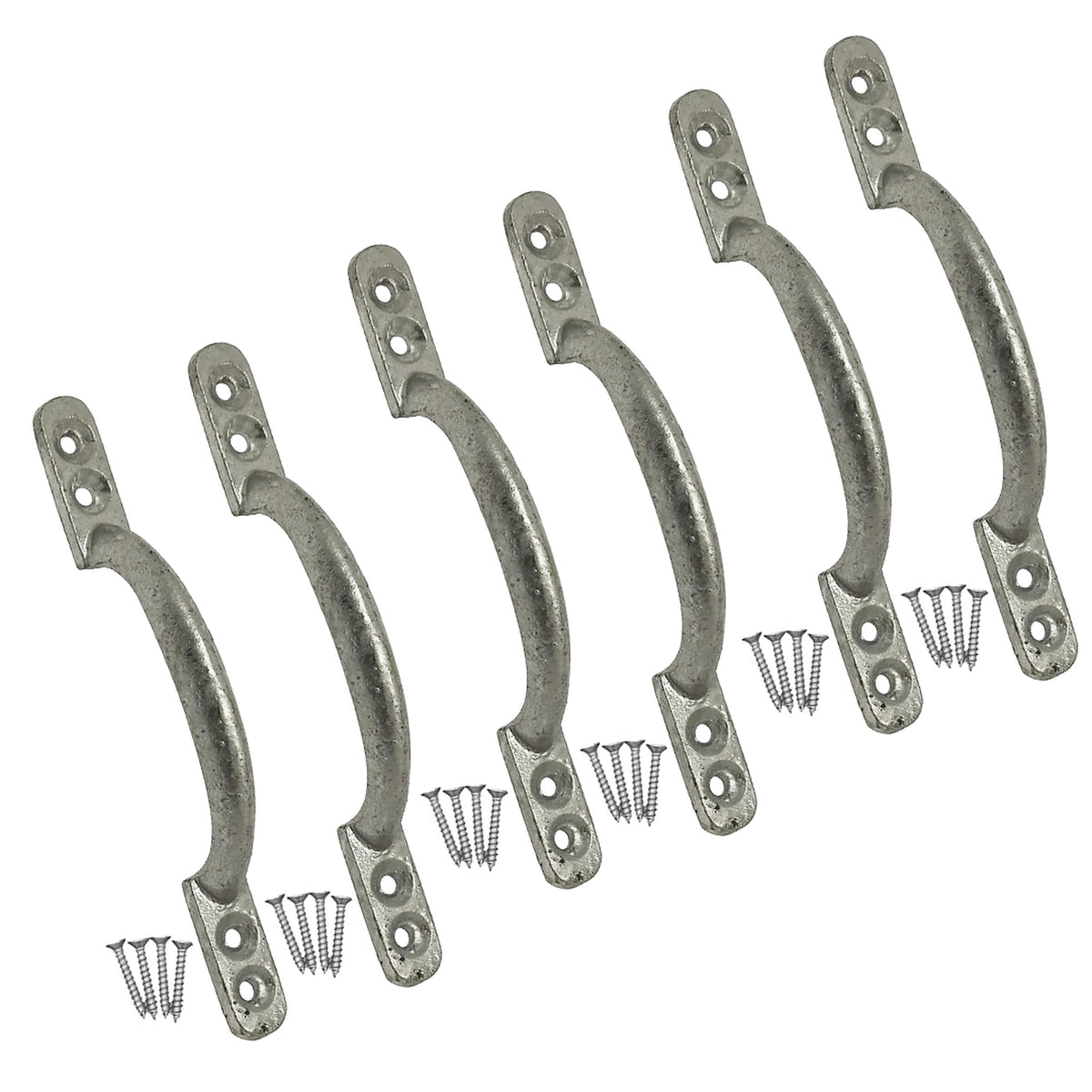 Marketplace JPG companion for Cast Iron Hot Bed Door Handles 6" 7" Galvanised Pull Handle Gates Doors Sheds with Fixings - 150mm