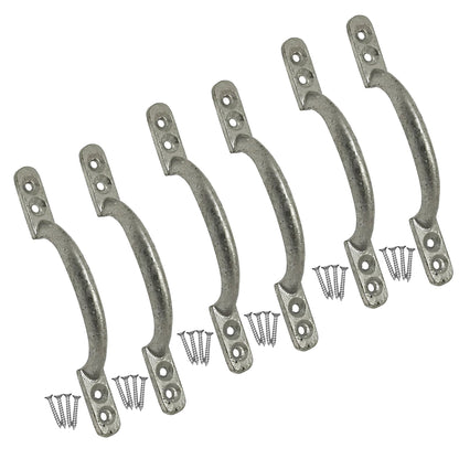 Marketplace JPG companion for Cast Iron Hot Bed Door Handles 6" 7" Galvanised Pull Handle Gates Doors Sheds with Fixings - 150mm