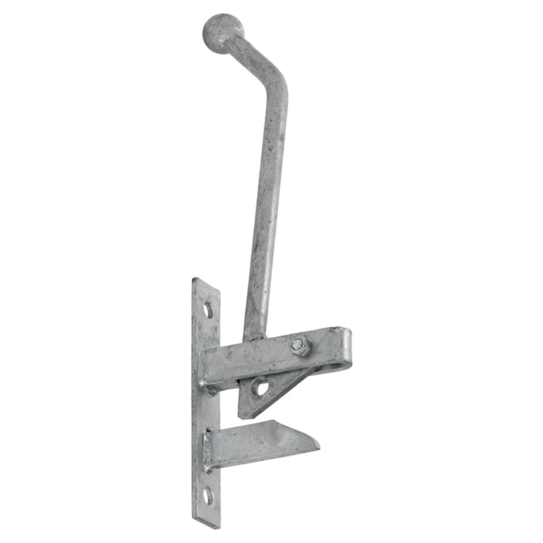 Hunting Type Self-Locking Auto Gate Catch Kit with Cranked Striker Galvanised