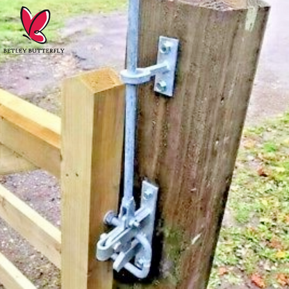 Hunting Lift Gate Catch Self-Locking Auto Latch Kit with Cranked Striker Galvanised