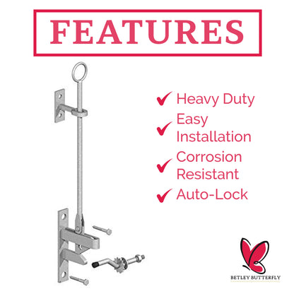 Marketplace JPG companion for Hunting Lift Gate Catch Self-Locking Auto Gate Latch Kit with Cranked Striker Galvanised