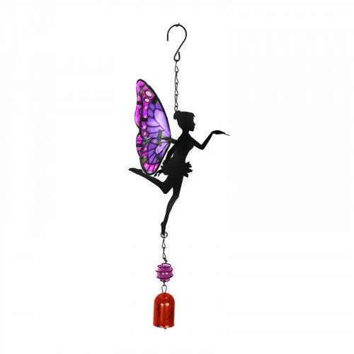 Hanging Fairy Bell Chime Purple - Wind Tree Hanger Sun Catcher Crystals Ball