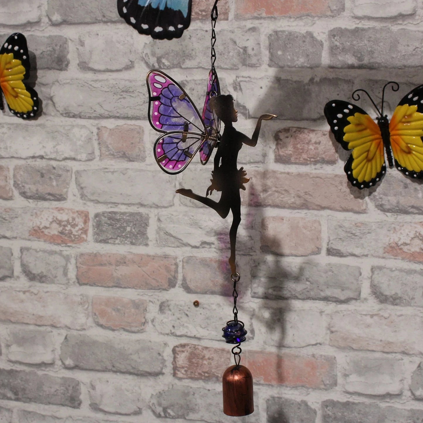 Hanging Fairy Bell Chime Purple - Wind Tree Hanger Sun Catcher Crystals Ball