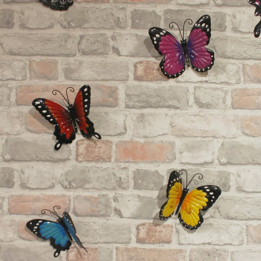 Metal Butterfly Red Orange Blue Purple - 16cm x 6cm x 13cm